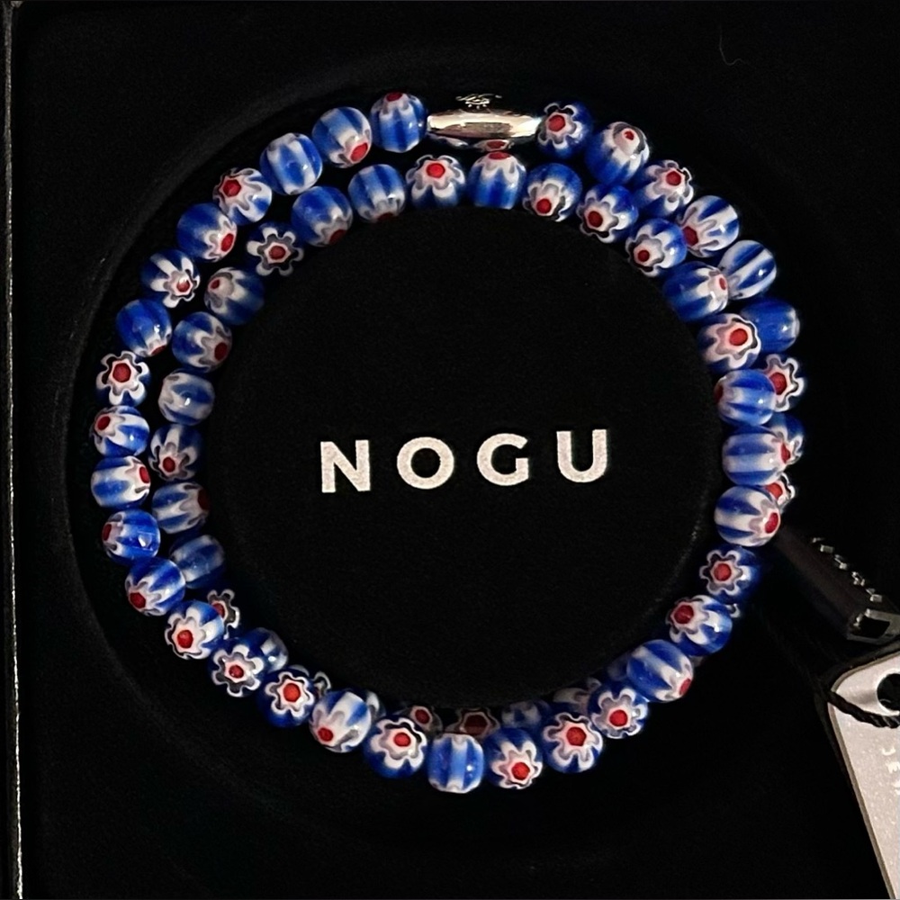 💙❤️ NOGU Italian Iris Silver Millefiori Wrap ❤️💙